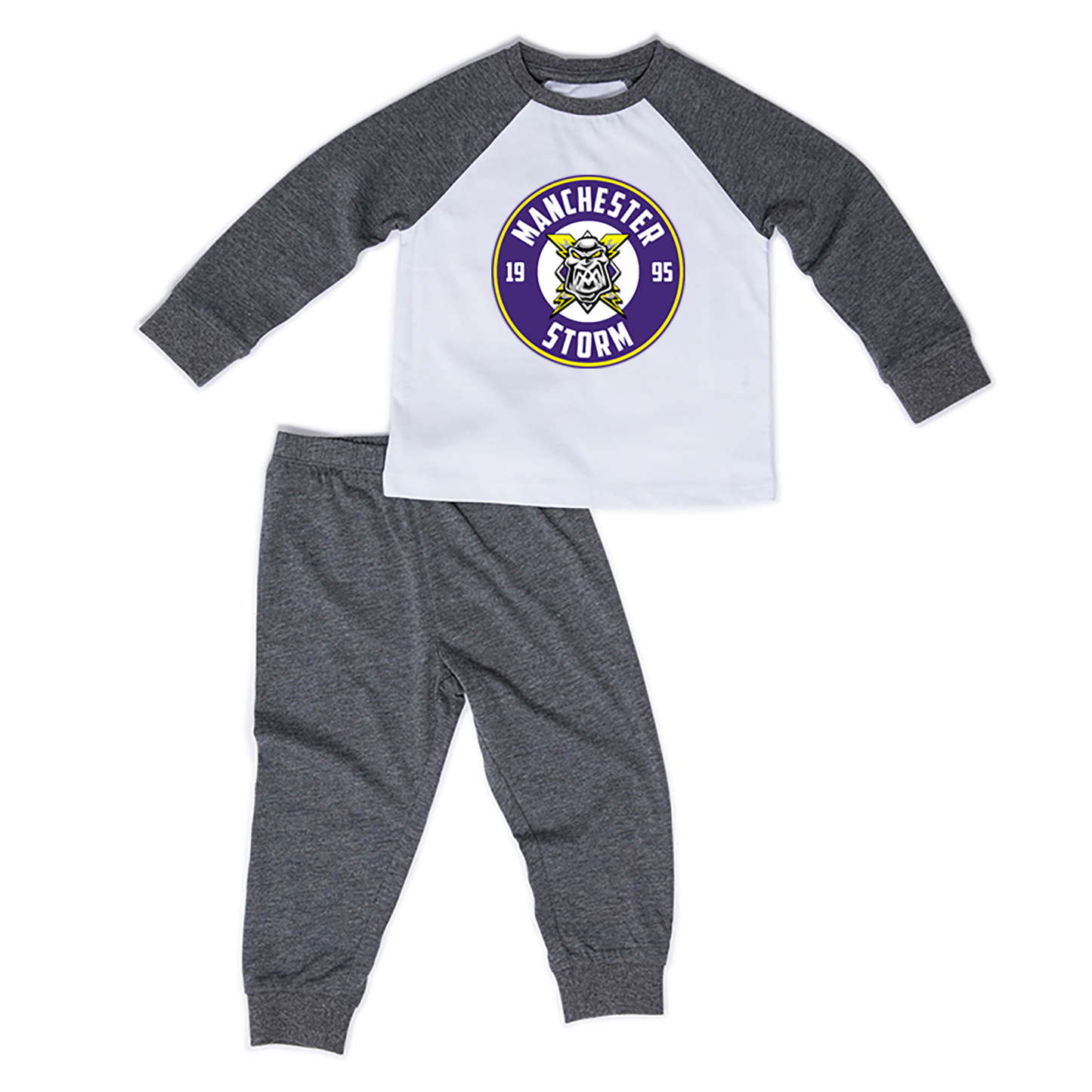 Kids Simple Logo Pyjamas - Grey & White