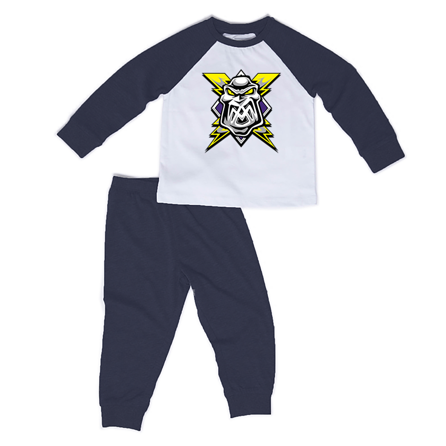Kids Logo Pyjamas - Navy & White