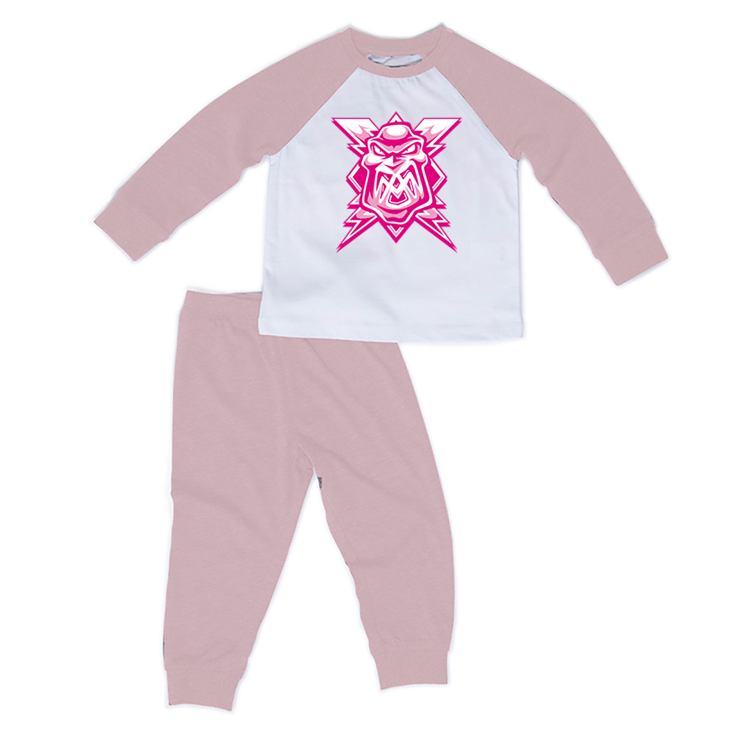 Kids Logo Pyjamas - Pink & White – Manchester Storm Store