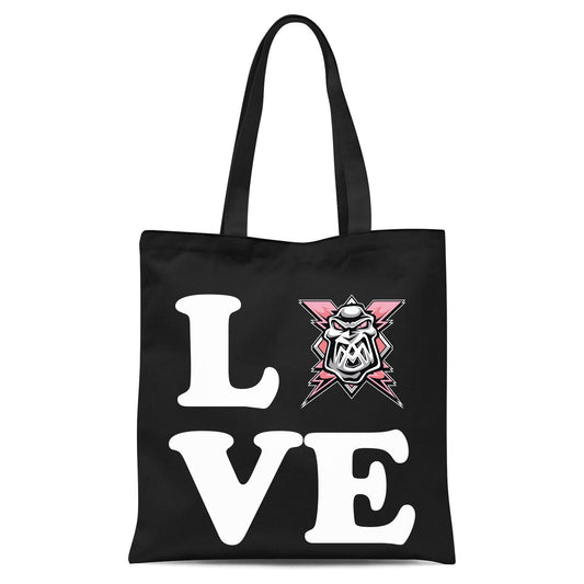 Valentine's Love Logo Tote Bag - Black